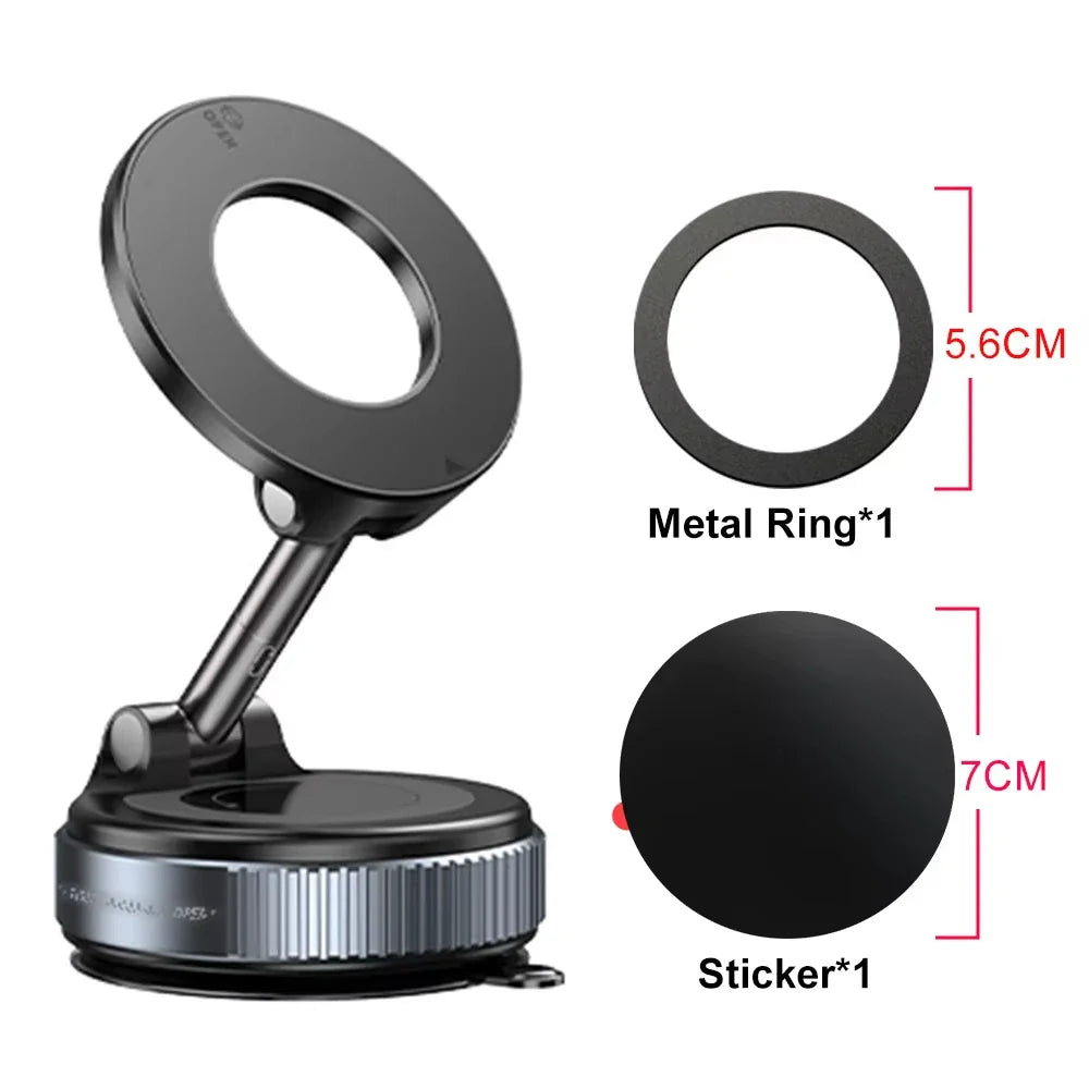 Premium Magnetic Vacuum Phone Holder – 360° Rotation & Works Anywhere
